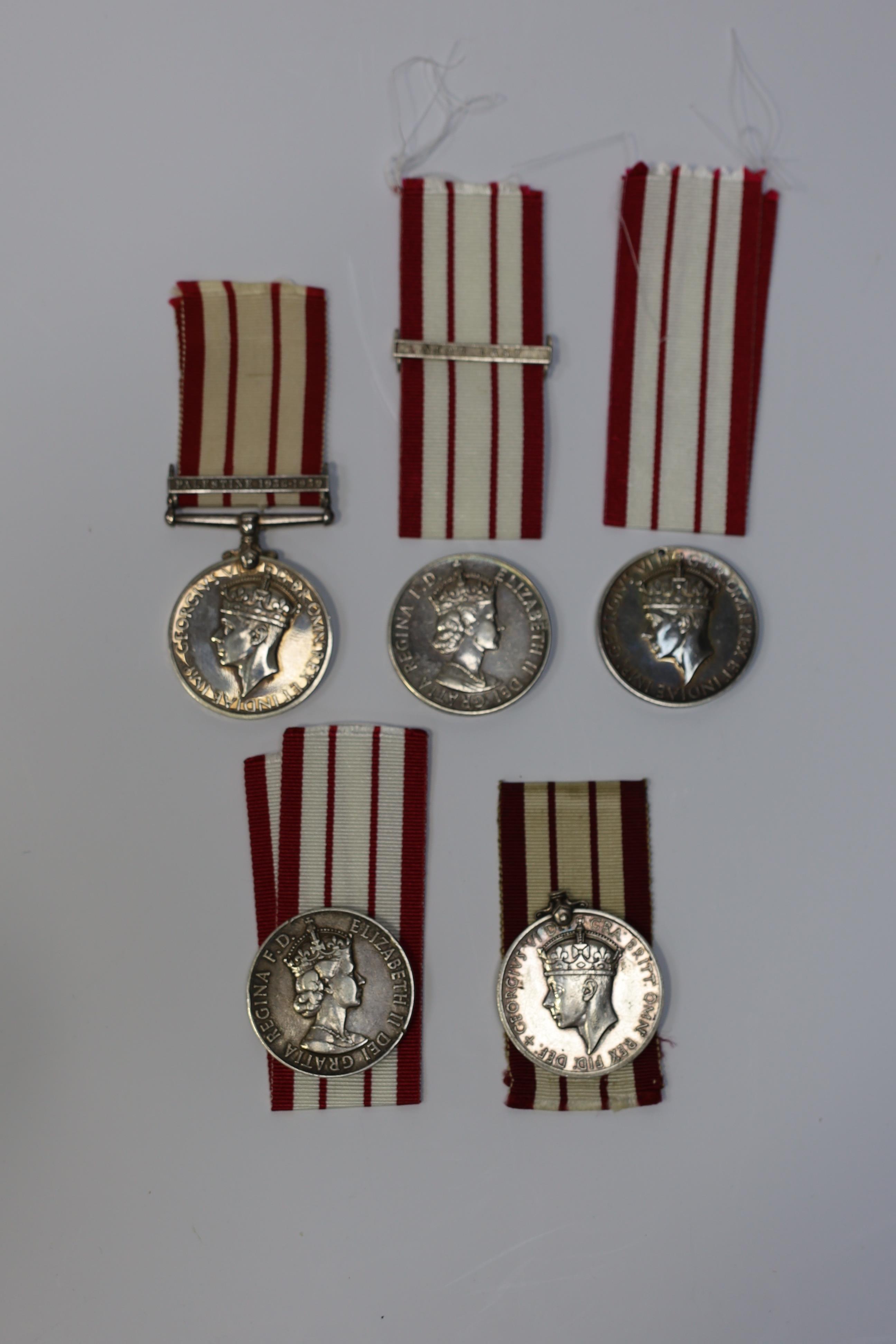 Five Royal Navy General service medals (four a.f.)